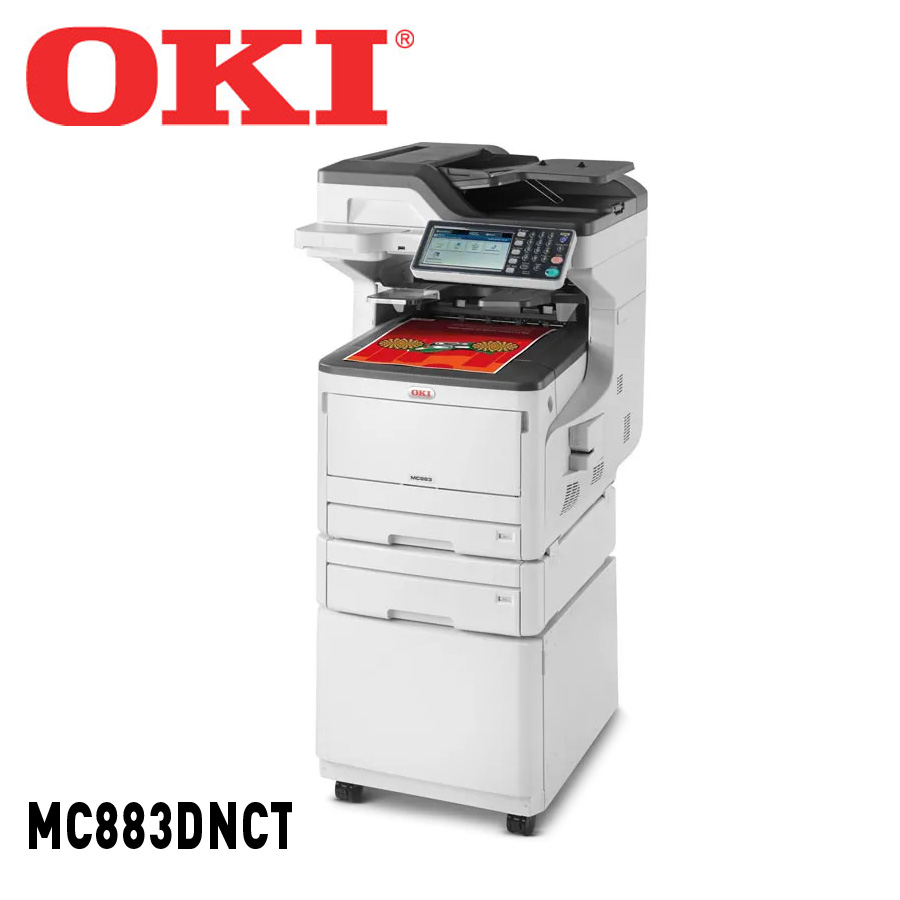 OKI MC883dnct A3 LED color MFP 2 Papierkassetten und Unterschrank OKI MC883dnct A3 LED color MFP 2 Papierkassetten und Unterschrank